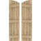 Ekena Millwork Americraft 4-Board (3 Batten) Wood Joined Board-n-Batten Shutters w/Ellipt Top, ARW401BE414X77UNH, PR ARW401BE414X77UNH - alternate 1